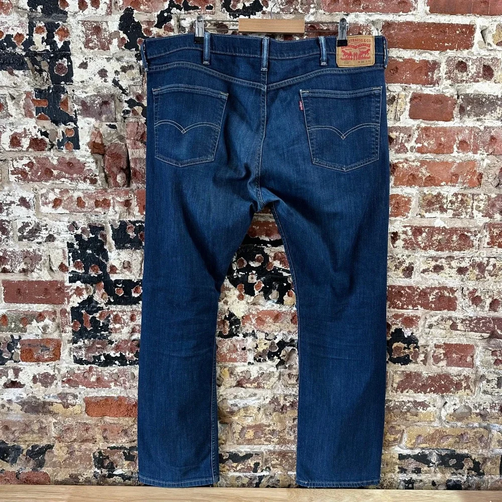 Levis 513 Jeans Blue Slim Straight Leg Denim Mens 38x32